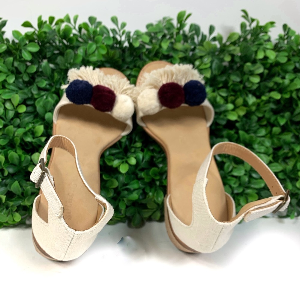 Soludos Capri Linen Blush Pompom Heeled Sandal NIB - Picture 5 of 8